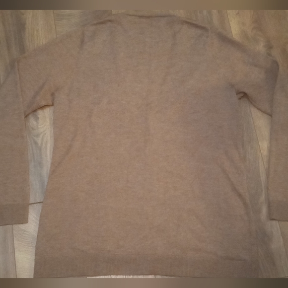 Lady Hathaway Tan Button Up Wool Blend V-Neck Cardigan Sweater XL/TG - Picture 5 of 5